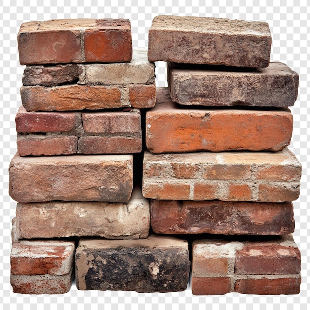 Une pile de briques rustiques récupérées Historique de la texture et potentiel architectural