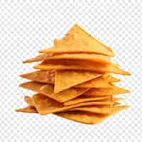 PSD gratuit une pile de chips de tortilla au chili isolée sur un fond transparent