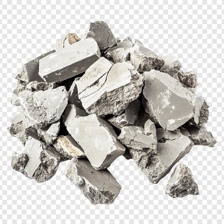 PSD gratuit pile de morceaux de béton brisés débris de construction fragments gris texture rugueuse vue rapprochée