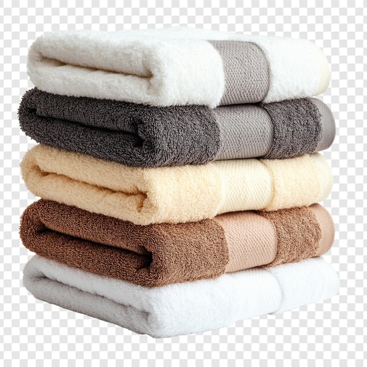 PSD gratuit une pile de serviettes de bain luxueuses et douces