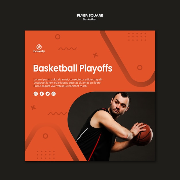 PSD gratuit place des flyers des séries éliminatoires de basket-ball