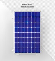 PSD gratuit plaques d'énergie solaire sur base en aluminium rendu réaliste 3d