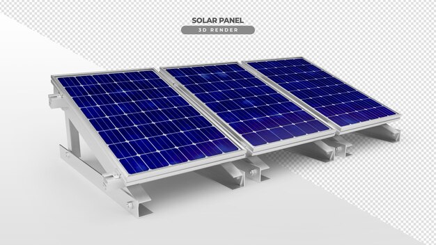 Plaques d'énergie solaire sur base en aluminium rendu réaliste 3d