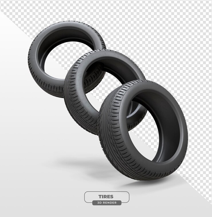 PSD gratuit un pneu de voiture en 3d avec un fond transparent