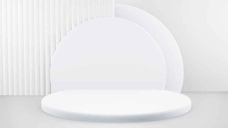 PSD gratuit podium en composition blanche abstraite pour la présentation du produit rendu 3d illustration 3d