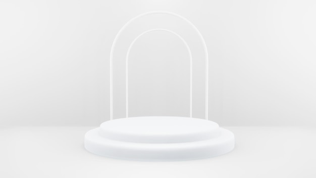 PSD gratuit podium en composition blanche abstraite pour la présentation du produit rendu 3d illustration 3d