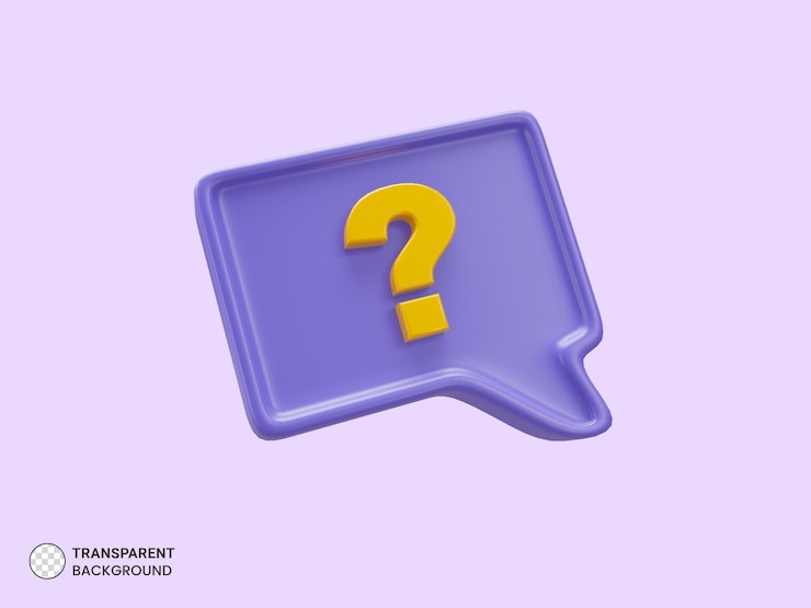 PSD gratuit point d'interrogation sur l'icône de bulle de dialogue illustration de rendu 3d isolée