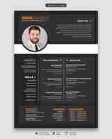 PSD gratuit portefeuille de cv propre et moderne ou modèle de cv