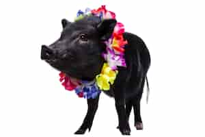 PSD gratuit portrait d'animal mignon cochon noir