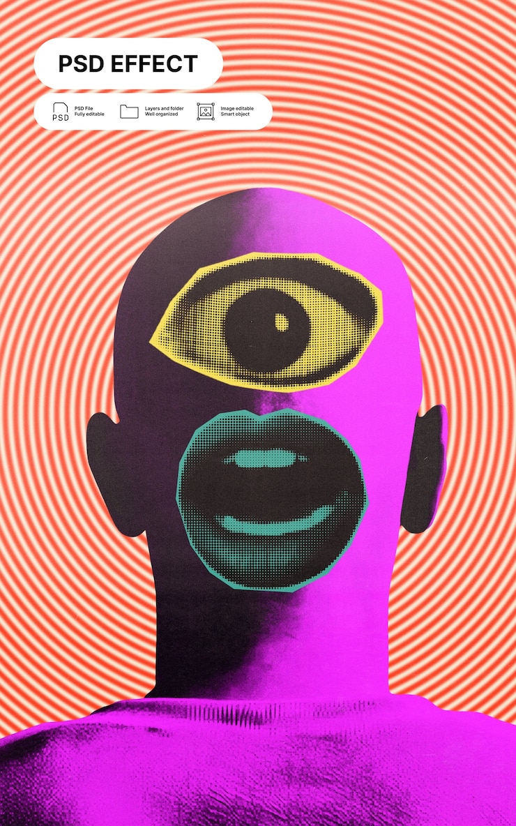 PSD gratuit portrait d'art populaire