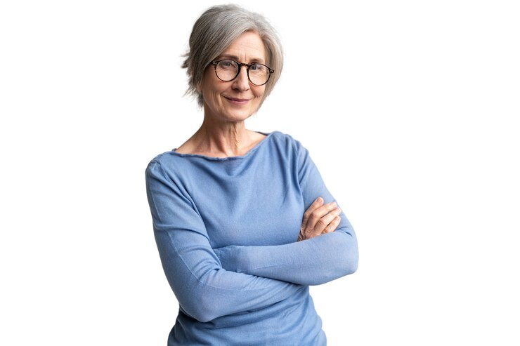 PSD gratuit portrait, femme aînée, sourire
