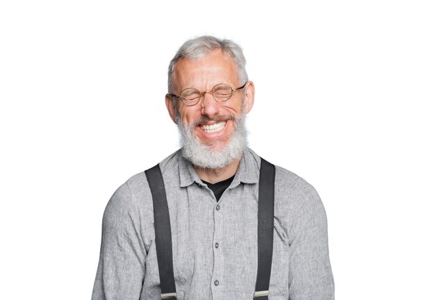 Portrait, homme aîné, sourire