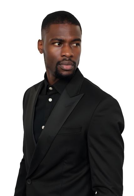 Portrait d'un homme noir d'âge moyen isolé