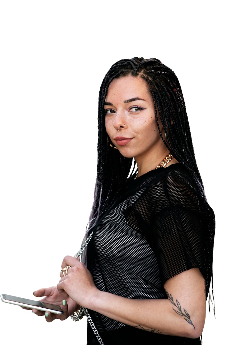 PSD gratuit portrait de personne avec collier chaîne