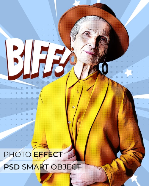 Portrait de personne avec effet comique