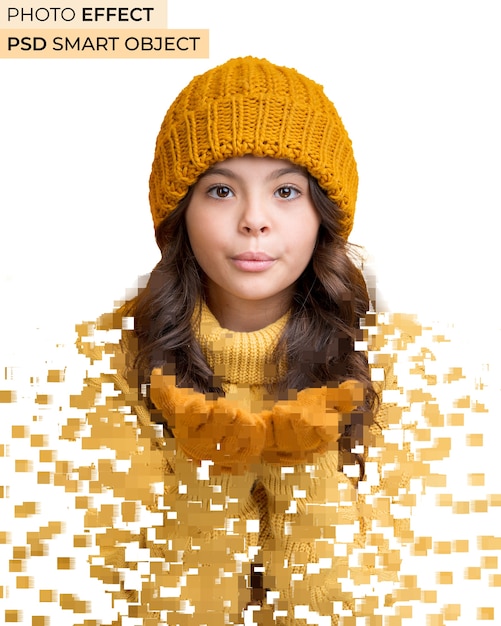 Portrait De Personne Avec Effet De Dispersion De Pixels