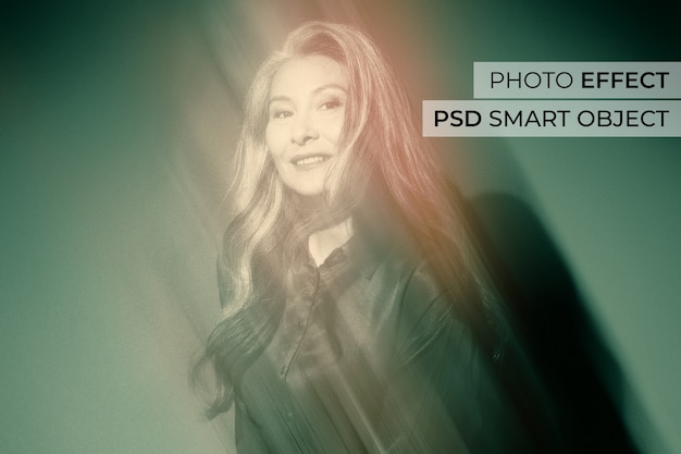 PSD gratuit portrait de personne avec effet de lentille sale