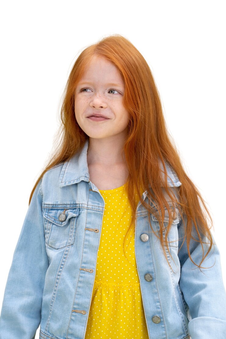 PSD gratuit portrait en studio d'adorable jeune fille