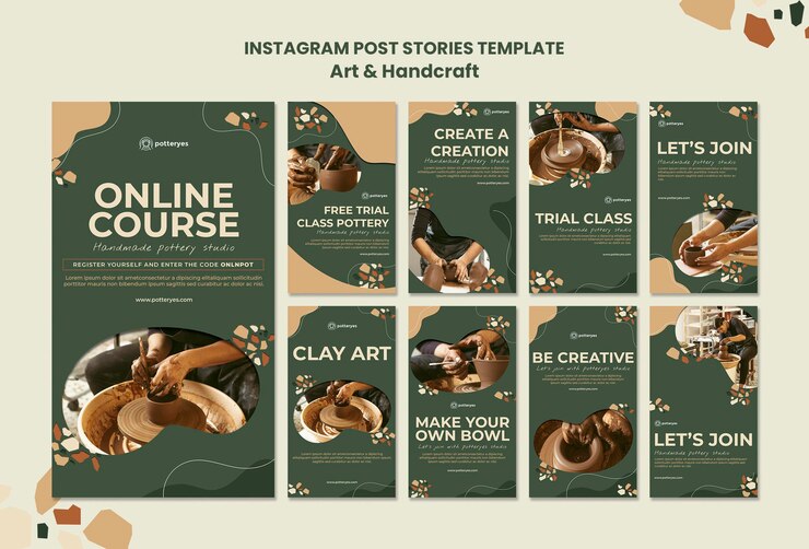 PSD gratuit post instagram sur les arts et l'artisanat
