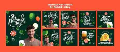 PSD gratuit les posts de la célébration de la fête de saint patrick sur instagram