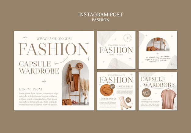 PSD gratuit les posts de l'industrie de la mode sur instagram