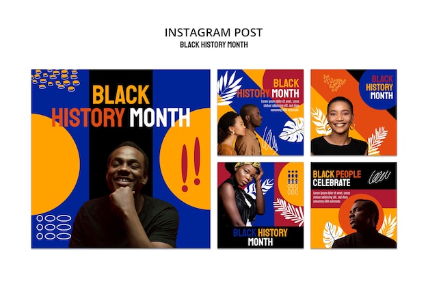 PSD gratuit les posts instagram du mois de l'histoire noire