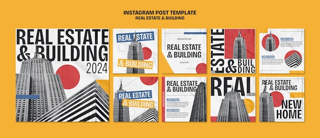 PSD gratuit des posts sur instagram sur l'immobilier de conception à l'étage