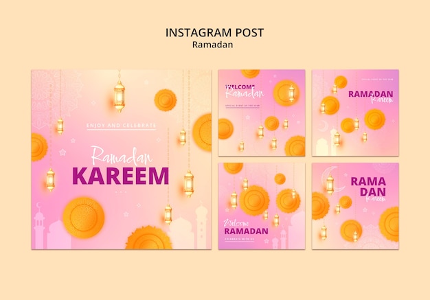 PSD gratuit des posts sur instagram pour la célébration du ramadan