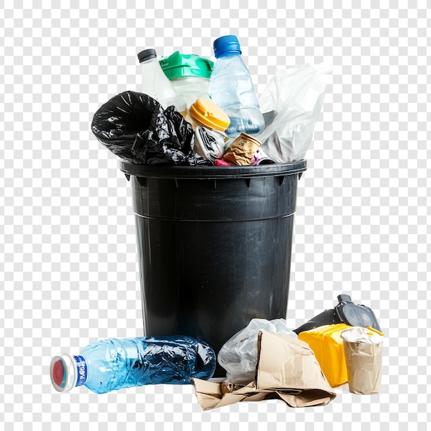 Une poubelle débordante, une représentation visuelle des déchets et des préoccupations environnementales