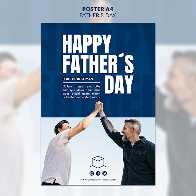 PSD gratuit pour le modèle d'affiche de la fête des pères du meilleur homme