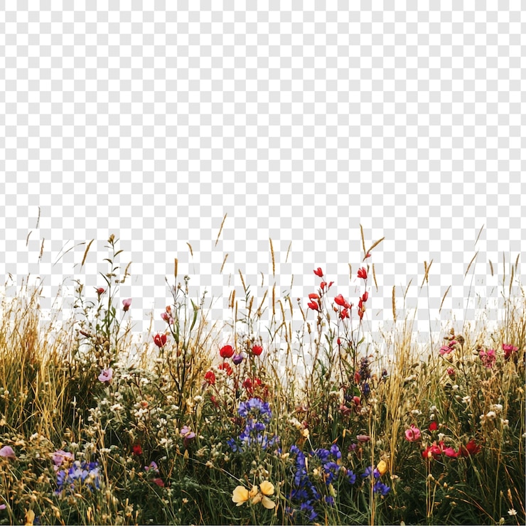 PSD gratuit une prairie de fleurs sauvages vibrante un jour d'été en fleurs