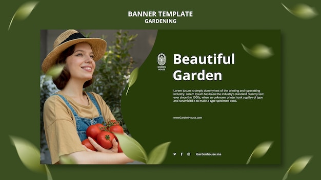 PSD gratuit prenez soin du modèle de bannière de plantes