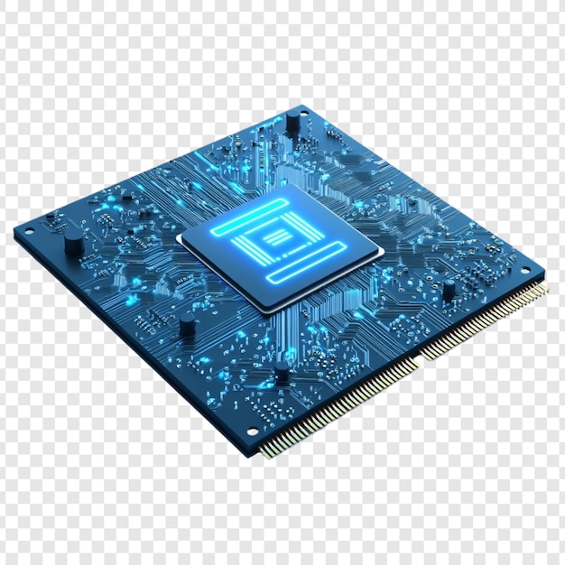 Processeur lumineux de carte de circuit bleu futuriste Technologie moderne