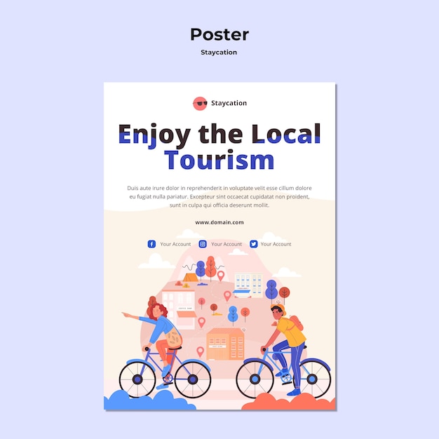 PSD gratuit profitez de la conception d'affiche de tourisme local