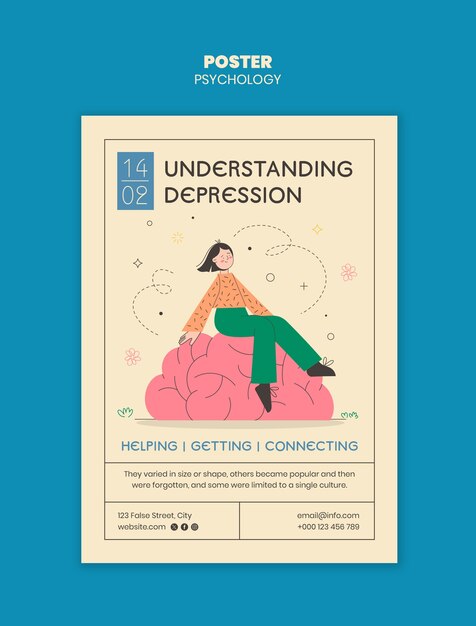 Projet de modèle d'affiche de psychologie