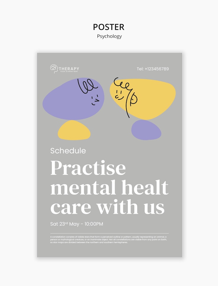 PSD gratuit projet de modèle d'affiche de psychologie
