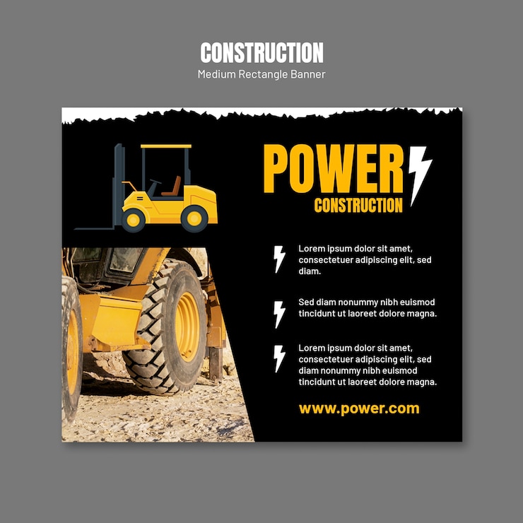 PSD gratuit projet de modèle de bannière de construction