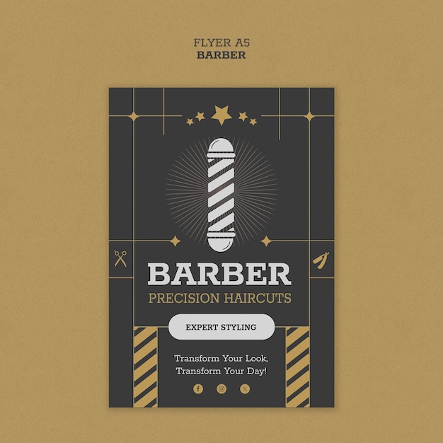 PSD gratuit projet de modèle de barbier