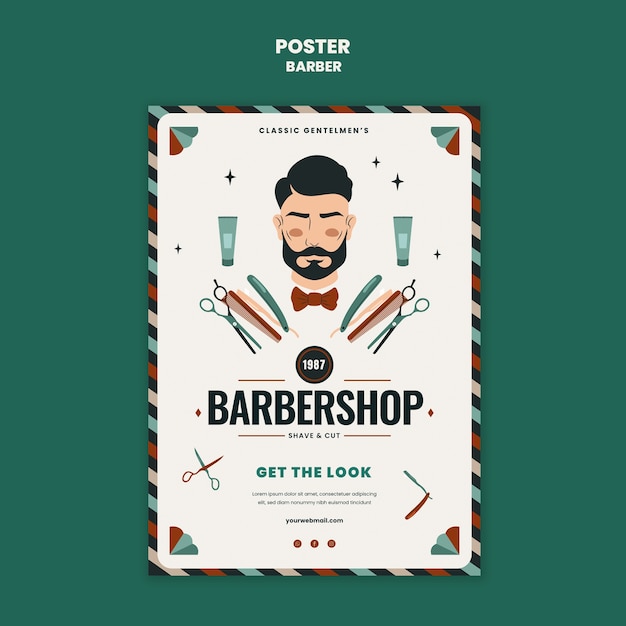 PSD gratuit projet de modèle de barbier