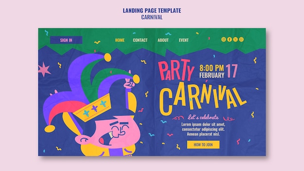 PSD gratuit projet de modèle de carnaval