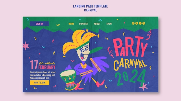 PSD gratuit projet de modèle de carnaval