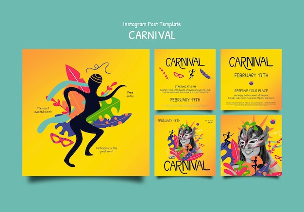 PSD gratuit projet de modèle de carnaval