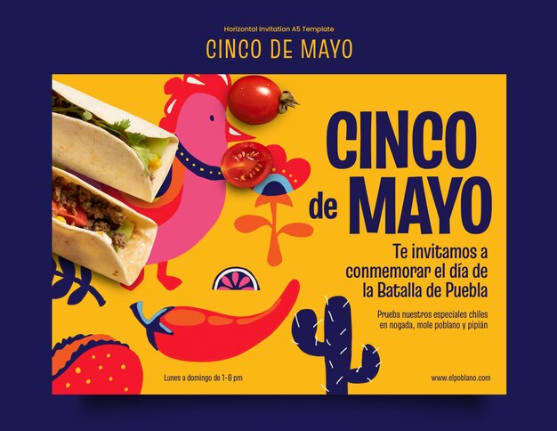 PSD gratuit projet de modèle cinco de mayo