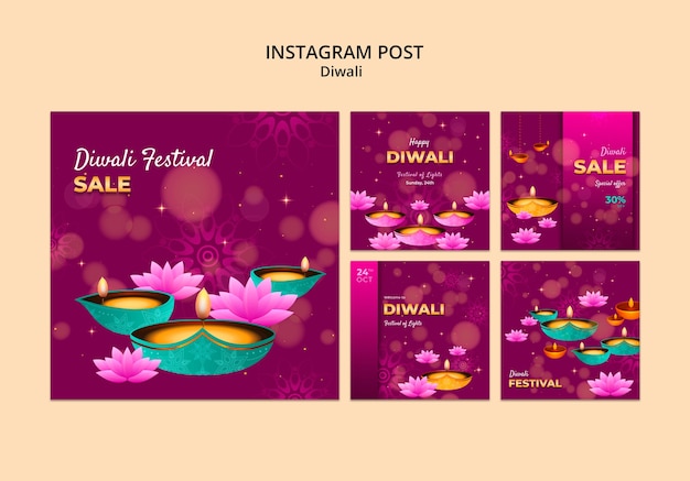 PSD gratuit projet de modèle de diwali en gradient