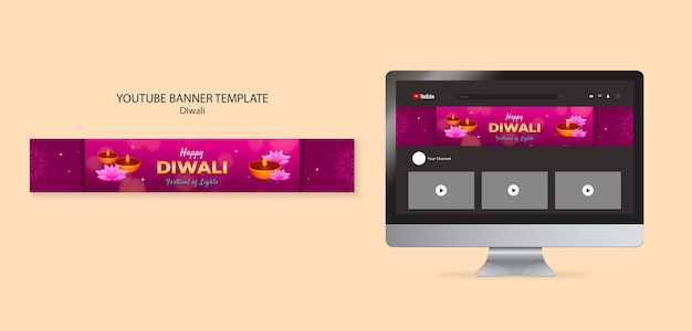 PSD gratuit projet de modèle de diwali en gradient