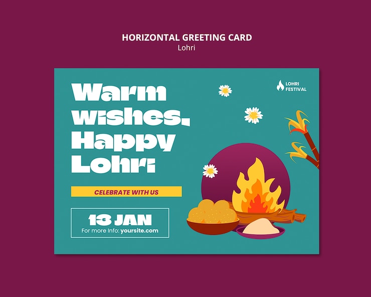 PSD gratuit projet de modèle du festival de lohri