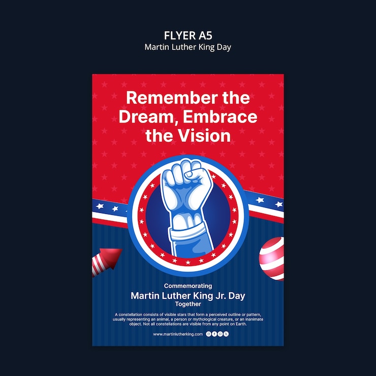 PSD gratuit projet de modèle du jour de martin luther king