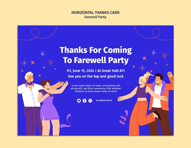 PSD gratuit projet de modèle de fête d'adieu