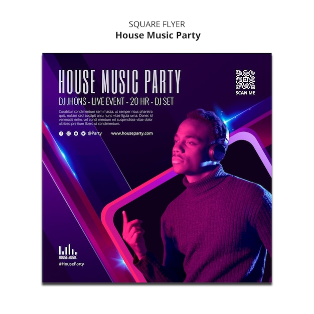 PSD gratuit projet de modèle de fête de musique house
