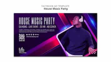 PSD gratuit projet de modèle de fête de musique house